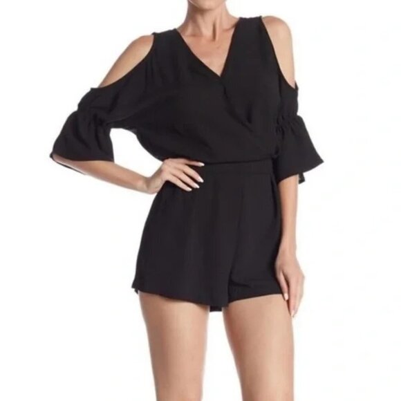Zara Black Cold Shoulder Romper - Picture 2 of 13